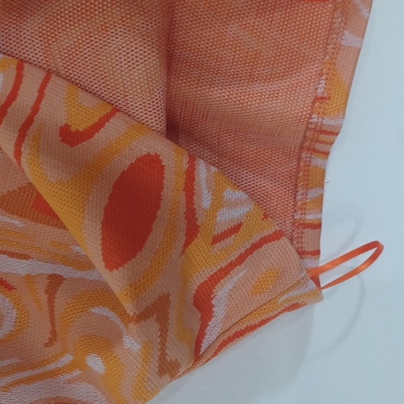 ZARA orange jacquard TOP ONLY Small NEW - Picture 6 of 7